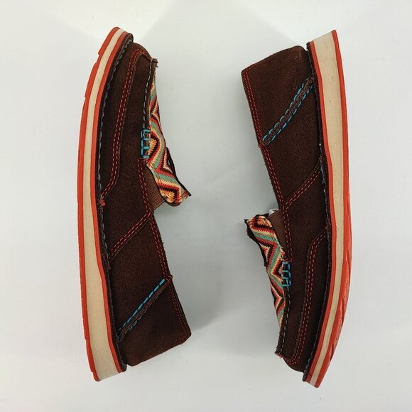 Ariat Woman's Cruiser Palm Brown Serape Leather Slip On Shoes Size 7 - Picture 6 of 8